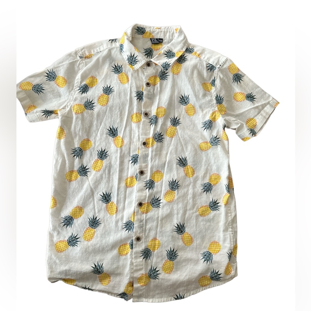 Boys Woven Pineapple Printed Shirt